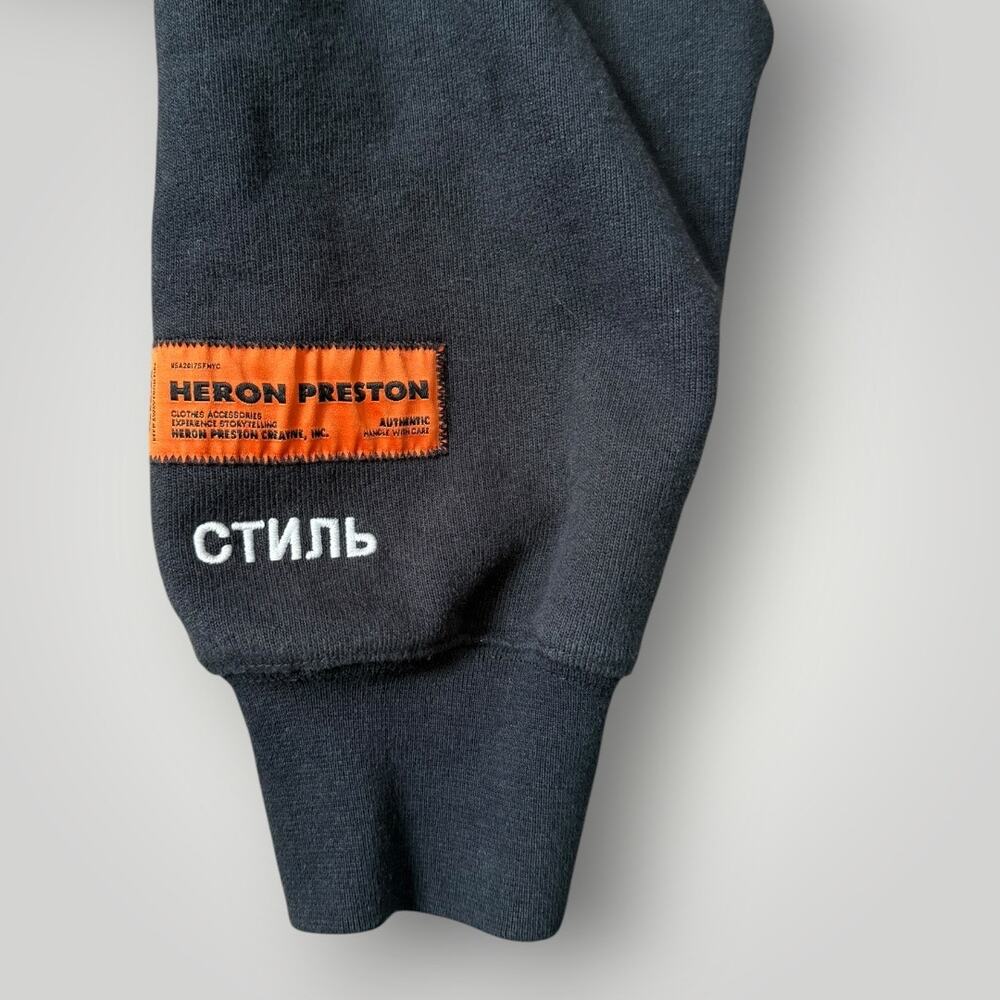 Heron Preston HP Black Spray Globe Hoodie Mens Size M Retail $595 - Picture 5 of 13